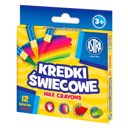 Kredki świecowe Astra okrągłe 12 kolorów 