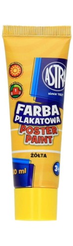 Farba plakatowa Astra 30ml w tubie żółta
