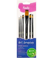Pędzle nylonowe artystyczne Fiorello, 6 rozmiarów (0,1,2,3,10,7)