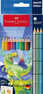 Kredki ołówkowe Faber Castell Grip Dinozaur, 13 kolorów