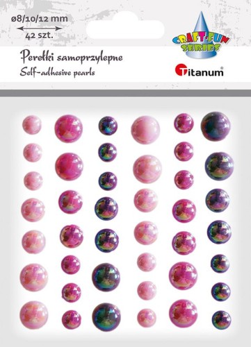 Kryształki Titanum Craft-Fun Series samoprzylepne , 42 sztuki, różowe