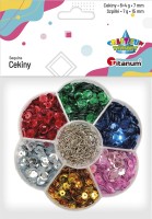 Cekiny Titanum Craft-Fun Series, zestaw 6 kolorów ze szpilkami, mix