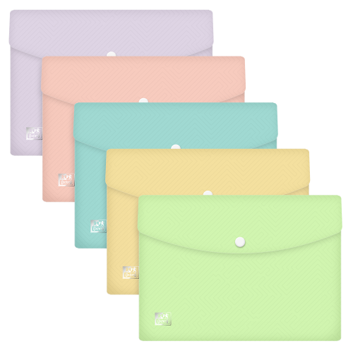 Teczka kopertowa na zatrzask Oxford Urban A-5, mix kolorów pastelowych