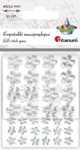 Kryształki Titanum Craft-Fun Series samoprzylepne Kwiatki 52 sztuki, srebrne