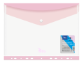 Teczka kopertowa na zatrzask Tetis z listwą zawieszkową A-4, różowa