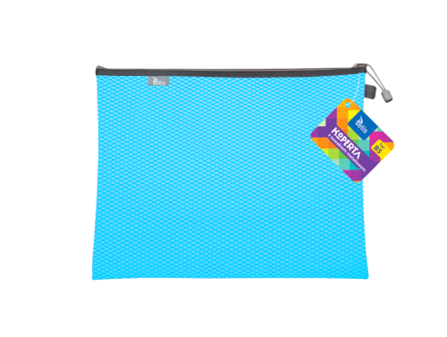 Teczka kopertowa na suwak Tetis B-5, niebieska