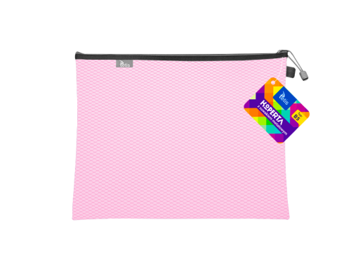 Teczka kopertowa na suwak Tetis B-5, różowa