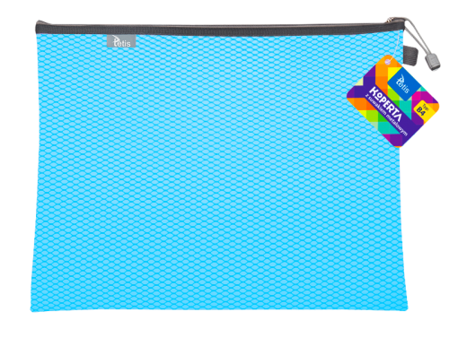 Teczka kopertowa na suwak Tetis B-4, niebieska