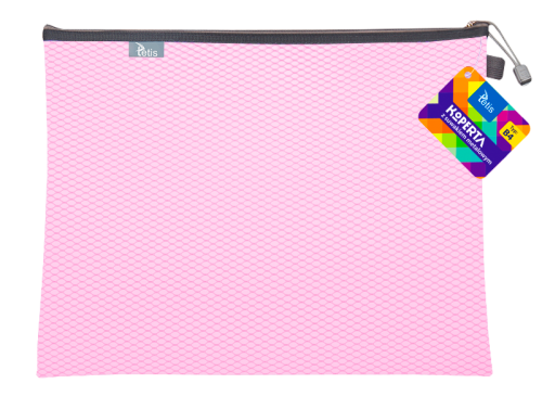 Teczka kopertowa na suwak Tetis B-4, różowa