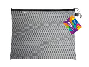 Teczka kopertowa na suwak Tetis A-4, czarna