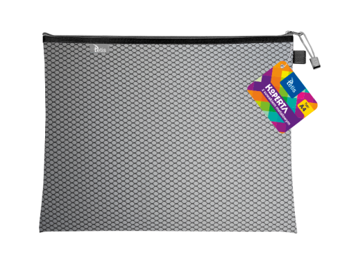 Teczka kopertowa na suwak Tetis A-4, czarna