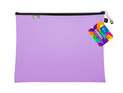 Teczka kopertowa na suwak Tetis A-4, fioletowa