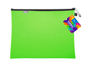 Teczka kopertowa na suwak Tetis A-4, jasnozielona