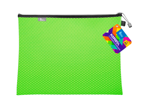 Teczka kopertowa na suwak Tetis A-4, jasnozielona