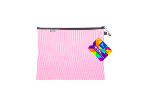 Teczka kopertowa na suwak Tetis A-5, różowa