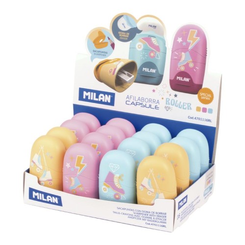 Temperówka Milan Capsule Roller z gumką, 1 otwór