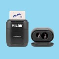Temperówka Milan Compact Shadow z gumką, 2 otwory
