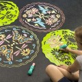 Kreda chodnikowa Moxy Mandala, 6 kolorów + szablon