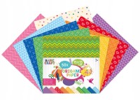 Papier do origami Bacic Craft, kwadrat 15x15cm, 50 arkuszy - Zestaw kolorowych arkuszy do składania