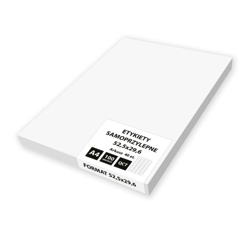 Etykieta Emerson A-4 52,5x29,6 mm, 100 arkuszy, białe opakowanie (40)