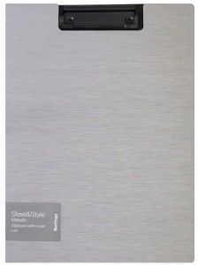 Podkładka z klipem Berlingo Steel&Style A-4 zamykana, srebrna