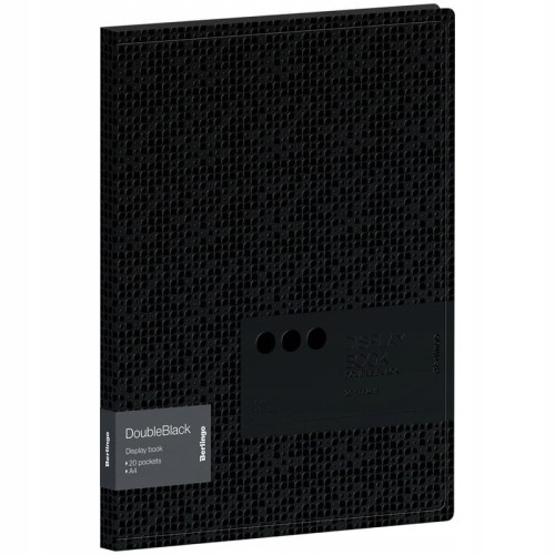 Album ofertowy Berlingo Double Black A-4, 20 koszulek, czarny
