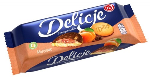 Ciastka Delicje Szampańskie morelowe, 147g