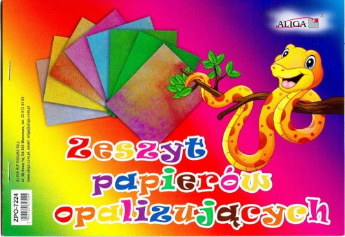 Wycinanki B-5 Aliga opalizujące, 8 kartek
