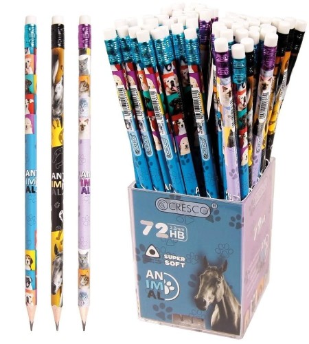 Ołówek Cresco Animals HB, z gumką