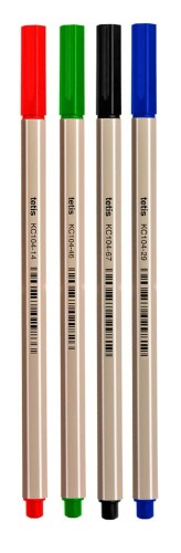 Cienkopis Tetis KC-104-M4, 0,7mm 4 kolory
