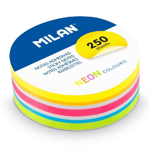 Notes samoprzylepny okrągły Milan Ø 67mm, fluo, 250 kartek