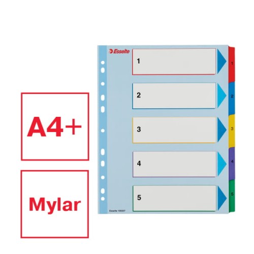 Przekładki kartonowe Esselte Maxi A-4, 1-5 przekładek