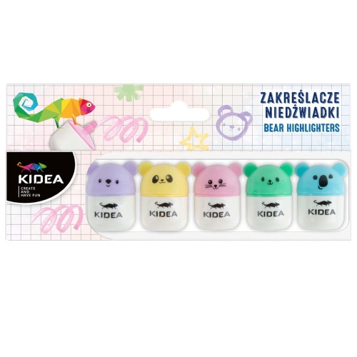 Zakreślacz Kidea Niedźwiadki, 5 kolorów