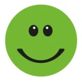 Buźki motywacyjne Avery - uśmiechnięta buźka, 19 mm, zielone