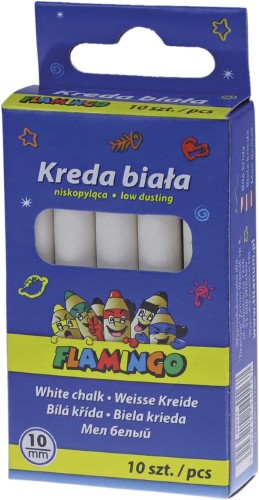 Kreda biała Flamingo Titanum okrągła, 10 sztuk