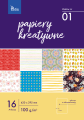 Papier kreatywny Tetis A-3 100g, 16 arkuszy z perforacją (zestaw nr 1)