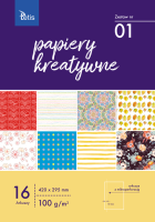 Papier kreatywny Tetis A-3 100g, 16 arkuszy z perforacją (zestaw nr 1)