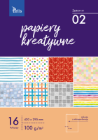 Papier kreatywny Tetis A-3 100g, 16 arkuszy z perforacją (zestaw nr 2)