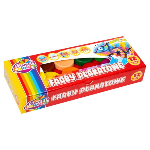 Otocki – farby plakatowe 12 kolorów x 20 ml