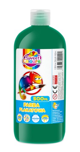 Otocki Farba Plakatowa Ciemnozielona 500 ml – Butelka, głęboki odcień