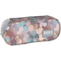 Piórnik BackUP 7 model A Geometric Beige – unikatowy wzór 3D z sześciokątami