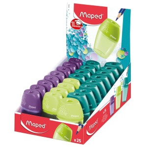 Temperówka Maped Shaker 1 otwór – kolorowa, z dużym pojemnikiem