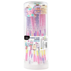 Długopis tęczowy zapachowy z figurką Kidea – wanilia i truskawka