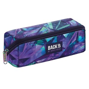Piórnik BackUP Crystal – duży, jednokomorowy, z kieszonką na zamek, futurystyczny design