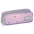 Piórnik BackUP Twinkle potrójny G32 – pastelowy gradient z brokatowymi serduszkami