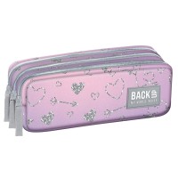 Piórnik BackUP Twinkle potrójny G32 – pastelowy gradient z brokatowymi serduszkami