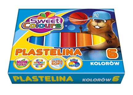 Plastelina Koma-Plast 6 kolorów, Sweet Colours