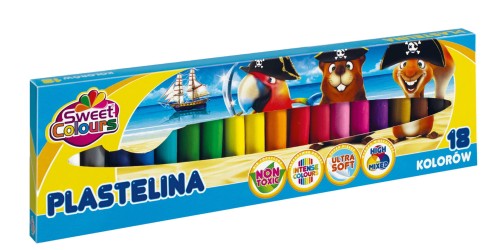 Plastelina Koma-Plast  18 kolorów, Sweet Colours