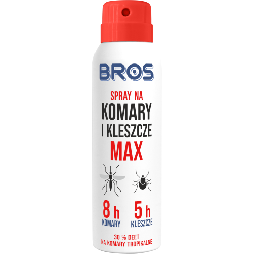BROS Spray na komary i kleszcze MAX 90 ml – DEET 30% | Tropikalna ochrona