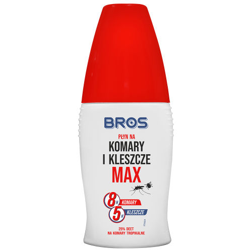 BROS Płyn na komary i kleszcze MAX – skuteczna ochrona, 25,77% DEET